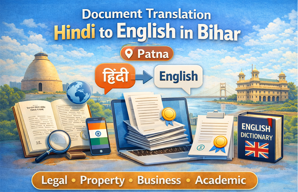 DOCUMENT TRANSLATION HINDI TO ENGLISH IN BIHAR
