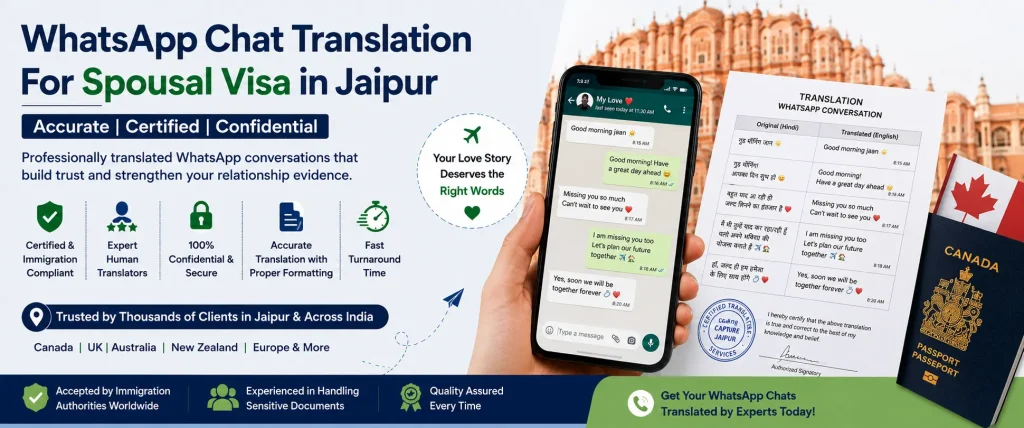 WhatsApp Chat Translation For Spousal Visa In Jaipur